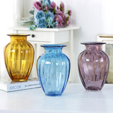 包邮新古典小浮雕彩色花瓶 欧式时尚现代 餐桌装饰花瓶花器 多色