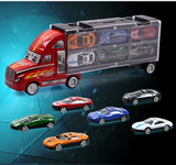 儿童益智玩具合金玩具车模型 仿真汽车玩具手提货柜车12辆小车