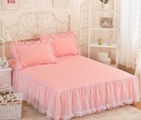 加厚夹棉床裙单件纯色床罩床盖席梦思床保护套双人床单1.8米特价