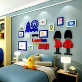 漫卡通卧室儿童房组合相框英伦照片墙创意3D立体亚克力墙贴客厅动