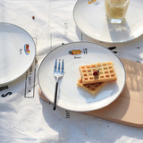 北欧风格骨瓷盘子 家用创意陶瓷盘 日式ZAKKA清新简约西餐盘早点