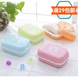 创意糖果色双层沥水皂盒 香皂肥皂盒洗衣皂韩版花边可爱耐用