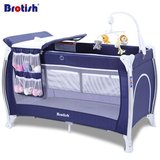 贝鲁托斯可折叠婴儿床多功能便携式游戏床欧式儿童床宝宝摇篮bb床