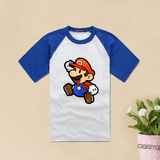超级玛丽T恤Super Mario Bros 纯棉女儿童装马里奥短袖男衣服宝宝