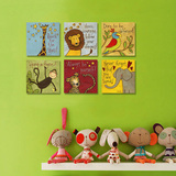 儿童房装饰画客厅卧室卡通无框画幼儿园墙画床头挂画可爱动物壁画