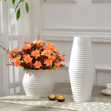 欧式落地客厅陶瓷花瓶摆件创意白色现代简约干花插花器家居装饰品