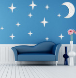 亚克力镜面立体墙贴月亮星星客厅天花板吊顶儿童房背景墙创意装饰