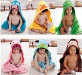 儿童纯棉斗篷带帽浴巾宝宝可爱卡通图案浴服沙滩百变毛巾被