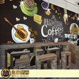 时尚咖啡餐饮烘焙大型壁画咖啡厅甜品店蛋糕店休闲吧餐厅墙纸壁纸
