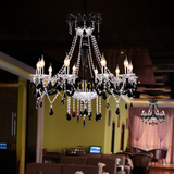漫咖啡黑色蜡烛水晶大吊灯咖啡厅酒吧奢华LED走廊过道复古创意灯