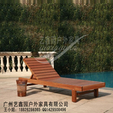户外创意实木沙滩椅折叠长椅海边休息躺椅水池游泳池专用防水椅