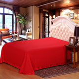 全棉床单单件1.5 1.8 2米床纯棉加大双人被单2.5x2.7米结婚大红色