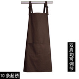 男女厨师围裙韩版时尚纯棉围裙厨房餐厅奶茶店工作服围裙定制logo