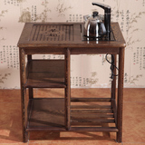 红木家具 鸡翅木小功夫茶几中式实木小茶台 仿古茶台电磁炉茶水柜