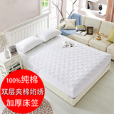 防滑纯棉床笠单件加高床垫套 席梦思保护套全棉床罩1.5m1.8米白色