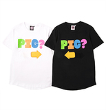 【LAUGH LOUDLY】陈赫自主品牌 PIG 箭头 T恤 黑/白色