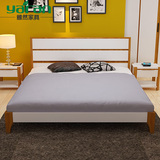 板式床 烤漆床 现代简约 1.5/1.8米 实木床 白色亮光 双人床 特价