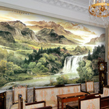 大型壁画 电视沙发卧室背景墙纸壁纸 酒店大堂客厅 国画瀑布山水