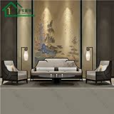 新中式实木三人沙发家具组合现代小户型客厅样板房禅意布艺沙发椅