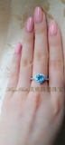 天然托帕石海洋之心形戒指精致款925纯银微镶钻石 送女友闺蜜礼物