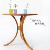 楠竹圆桌三脚桌实木创意小桌子餐桌学习桌简约茶几储物茶桌床边桌