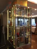 上海厂家定制不锈钢玻璃酒柜，KTV会所酒架，柱边酒柜，展示酒柜