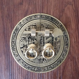 新中式仿古明清家具铜配件纯铜柜门橱柜把手圆形门牌衣柜铜拉手