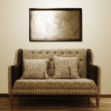 特价欧美式现代客厅布艺法式乡村实木原木色现代大小户型双人沙发