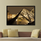 法国巴黎卢浮宫玻璃金字塔建筑摄影 客厅现代装饰画挂画墙画壁画