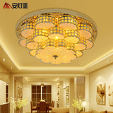 欧式客厅吸顶灯金色水晶led现代简约温馨卧室灯个性创意餐厅灯具