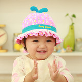 熊朵婴儿帽子春夏季遮阳盆帽男女童纯棉 宝宝太阳帽韩国儿童帽子