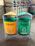 户外垃圾桶环保料分类双桶果皮箱厂里直销环卫小区不锈钢架垃圾桶