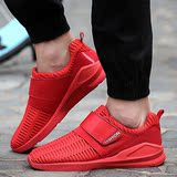 2016夏季新款青春潮流时尚运动学生红色男鞋套脚网布休闲鞋不系带