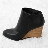 韩国代购Naning9正品 韩版春秋女鞋超高坡跟尖头短靴及踝靴子4263