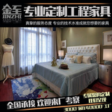 布艺软包床新古典床欧式简约实木皮布1.8米双人卧室婚床样板房床