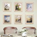 各各沃促销 美式实木照片墙客厅书房卧室背景创意相框墙装饰6组合