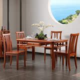 美式现代简约全实木餐桌餐椅组合长方形带抽屉饭桌复古小户型原木