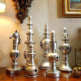 欧式复古国际象棋艺术摆件高档家居装饰品客厅电视柜玄关工艺礼品