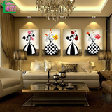 现代客厅装饰画抽象花瓶壁画玄关走廊画餐厅挂画沙发背景平安墙画