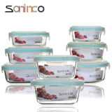 韩国Soninco耐热玻璃饭盒保鲜盒 微波炉冰箱便当盒密封碗保温套装