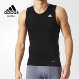 阿迪达斯背心男短袖2016夏季新款速干紧身透气吸汗运动T恤AI3344