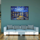 数字油画diy手绘客厅风景抽象装饰画40*50梵高名画星空下的罗纳河
