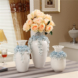 创意欧式玫瑰陶瓷花瓶客厅餐桌台面软装家居饰品装饰摆件婚庆礼物