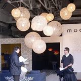 一灯麻球吊灯 藤艺灯东南亚创意个性简约现代圆球形服装店灯具T