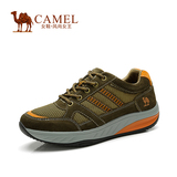 Camel骆驼女鞋 真皮休闲运动女鞋 系带 中跟坡跟单鞋