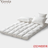 白色全棉保暖加厚鹅毛羽绒床垫1.5 1.8米单双人床褥子垫被正品