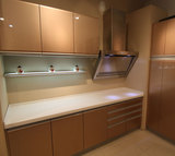 长沙洁雅橱柜定做l形整体橱柜石英石汽车烤漆门现代简约整体厨柜