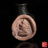 【妙映天工坊】西藏传世 清代古擦金刚总持老佛像随身小擦擦 彩擦