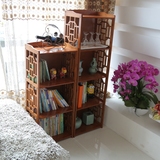 书架楠竹置物架仿古中式书架组合 全实木落地客厅多层书柜