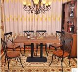美式乡村复古铁艺实木家具餐厅餐桌椅组合办公室办公桌工作台特价